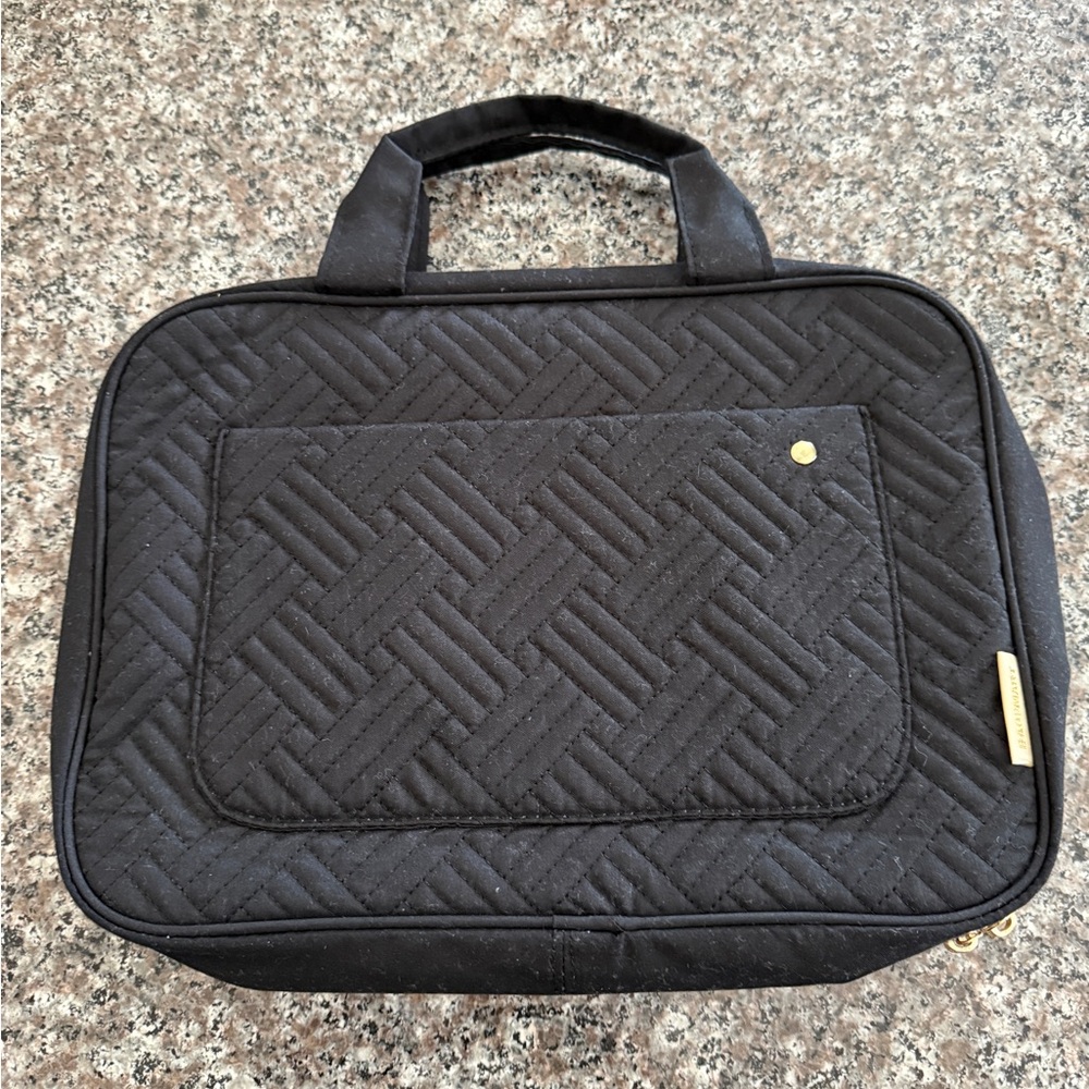 Stylish Black Quilted Toiletry Bag